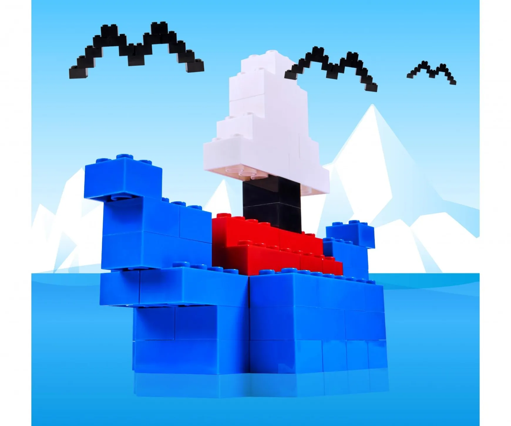 Blox - 40 8er Bausteine blau - kompatibel mit bekannten Spielsteinen
