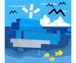 Blox - 1000 4er Bausteine blau - kompatibel mit bekannten Spielsteinen