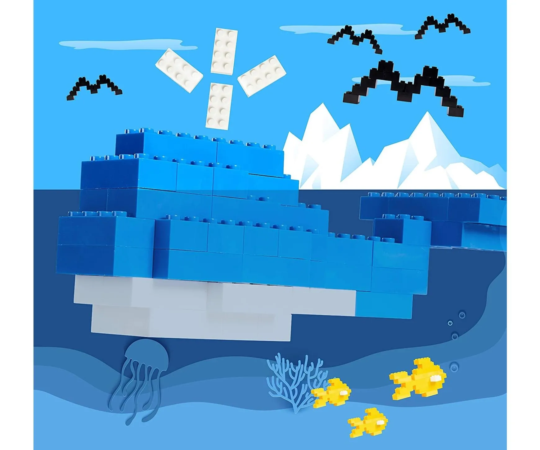 Blox - 500 8er Bausteine blau - kompatibel mit bekannten Spielsteinen