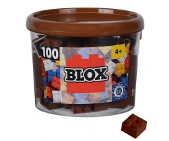 Blox - 100 4er Bausteine braun - kompatibel mit bekannten Spielsteinen