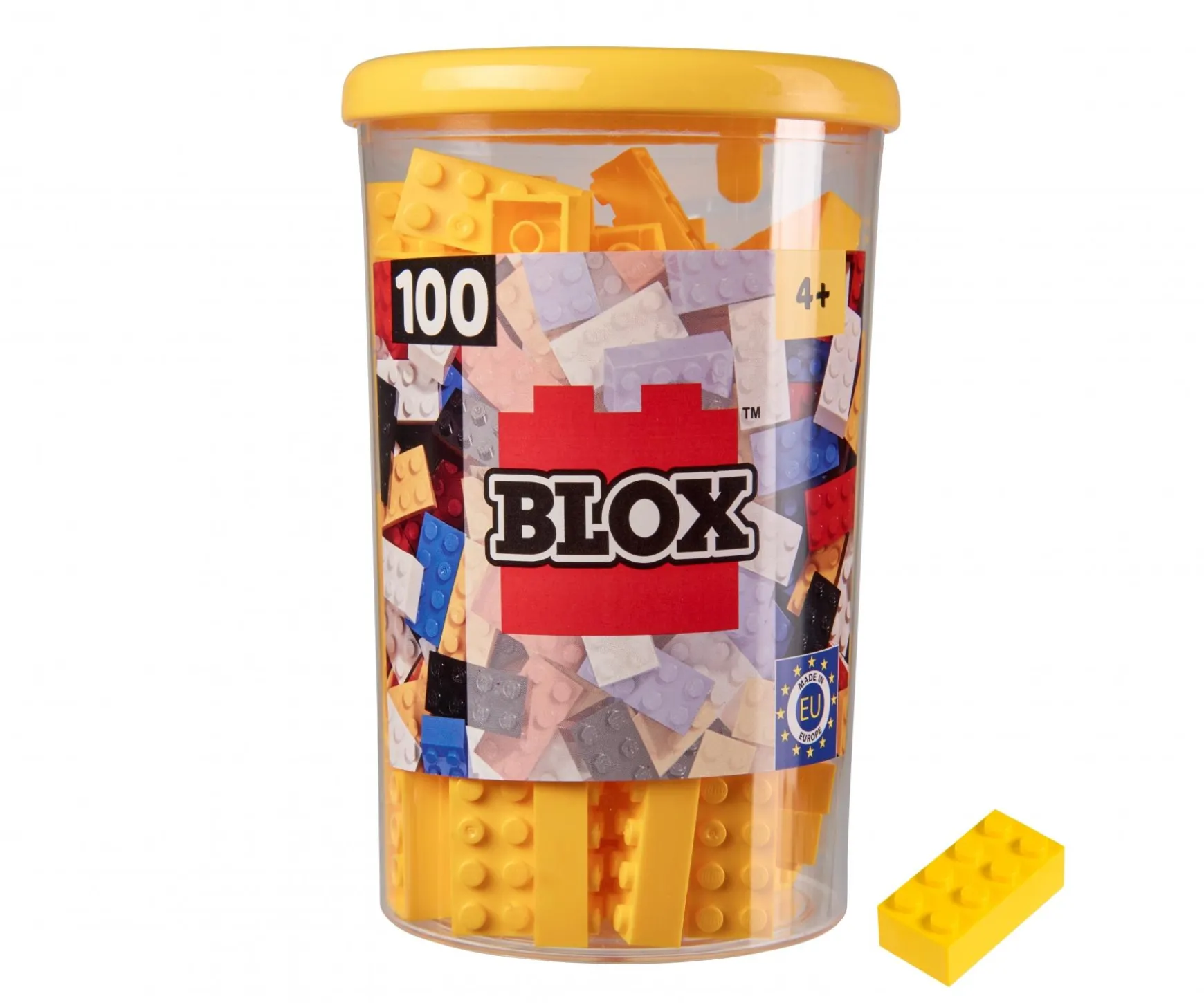 Blox - 100 8er Bausteine gelb - kompatibel mit bekannten Spielsteinen