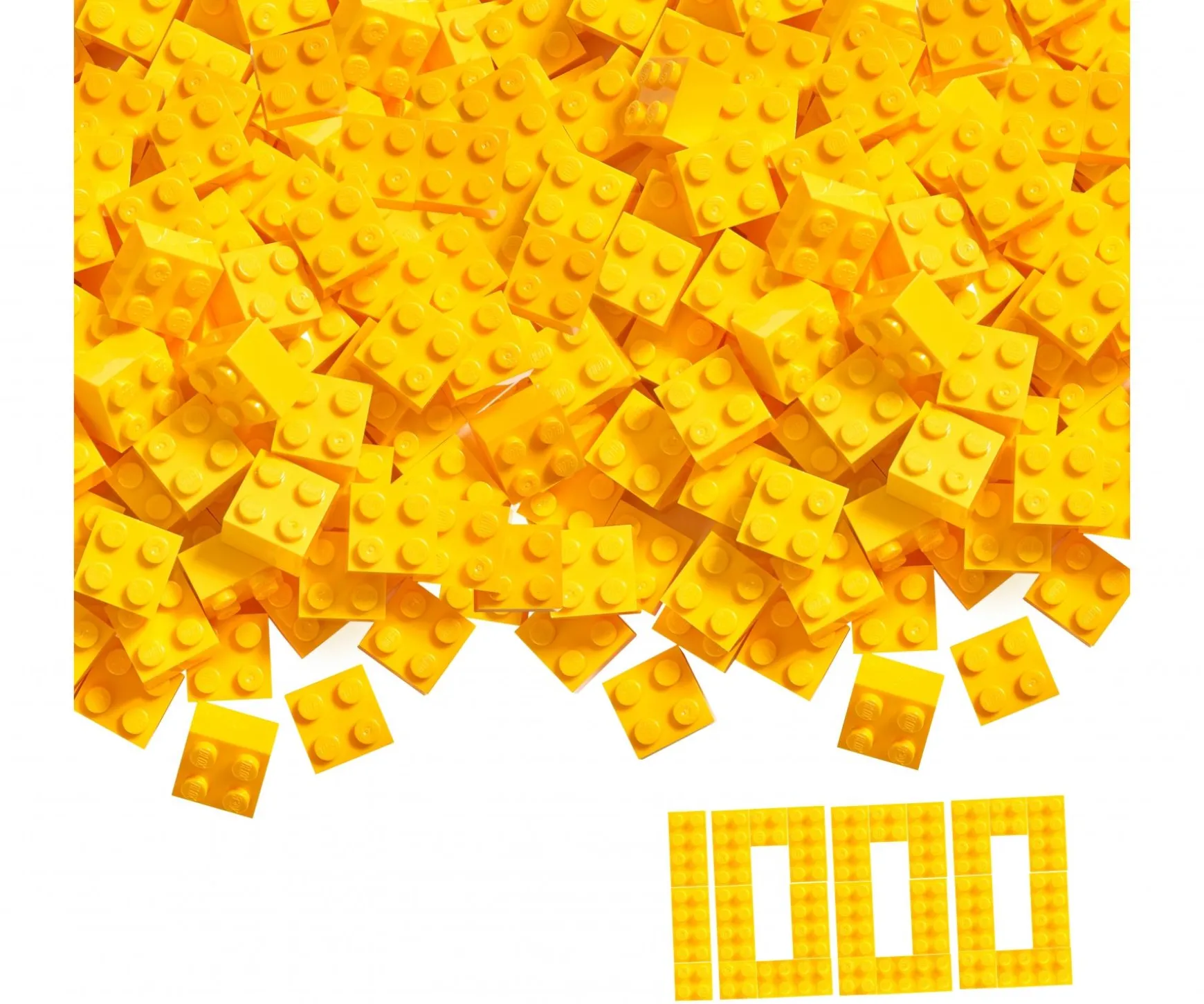 Blox - 1000 4er Bausteine gelb - kompatibel mit bekannten Spielsteinen
