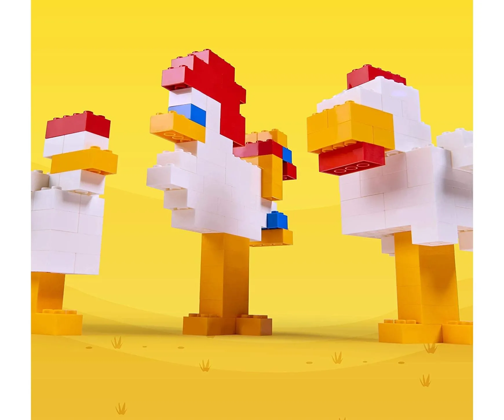 Blox - 1000 4er Bausteine gelb - kompatibel mit bekannten Spielsteinen