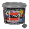 Blox - 100 4er Bausteine grau - kompatibel mit bekannten Spielsteinen