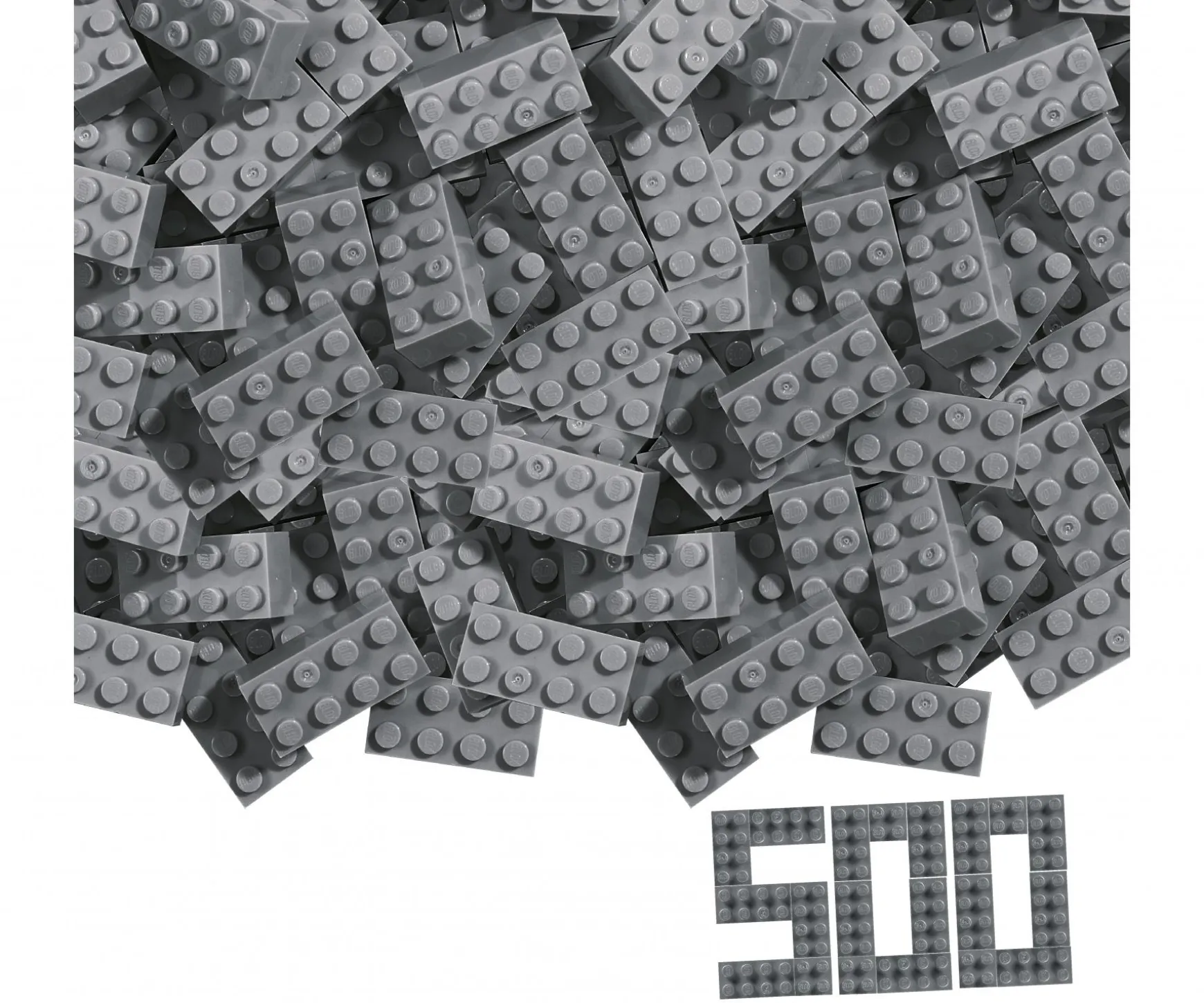 Blox - 500 8er Bausteine grau - kompatibel mit bekannten Spielsteinen