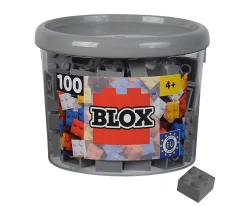 Blox - 100 4er Bausteine grau - kompatibel mit bekannten Spielsteinen