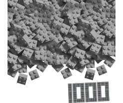 Blox - 1000 4er Bausteine grau - kompatibel mit bekannten Spielsteinen