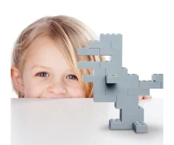 Blox - 100 4er Bausteine grau - kompatibel mit bekannten Spielsteinen