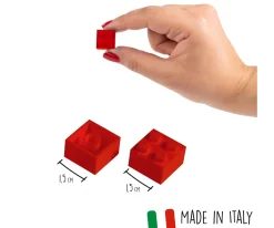 Blox - 100 4er Bausteine rot - kompatibel mit bekannten Spielsteinen