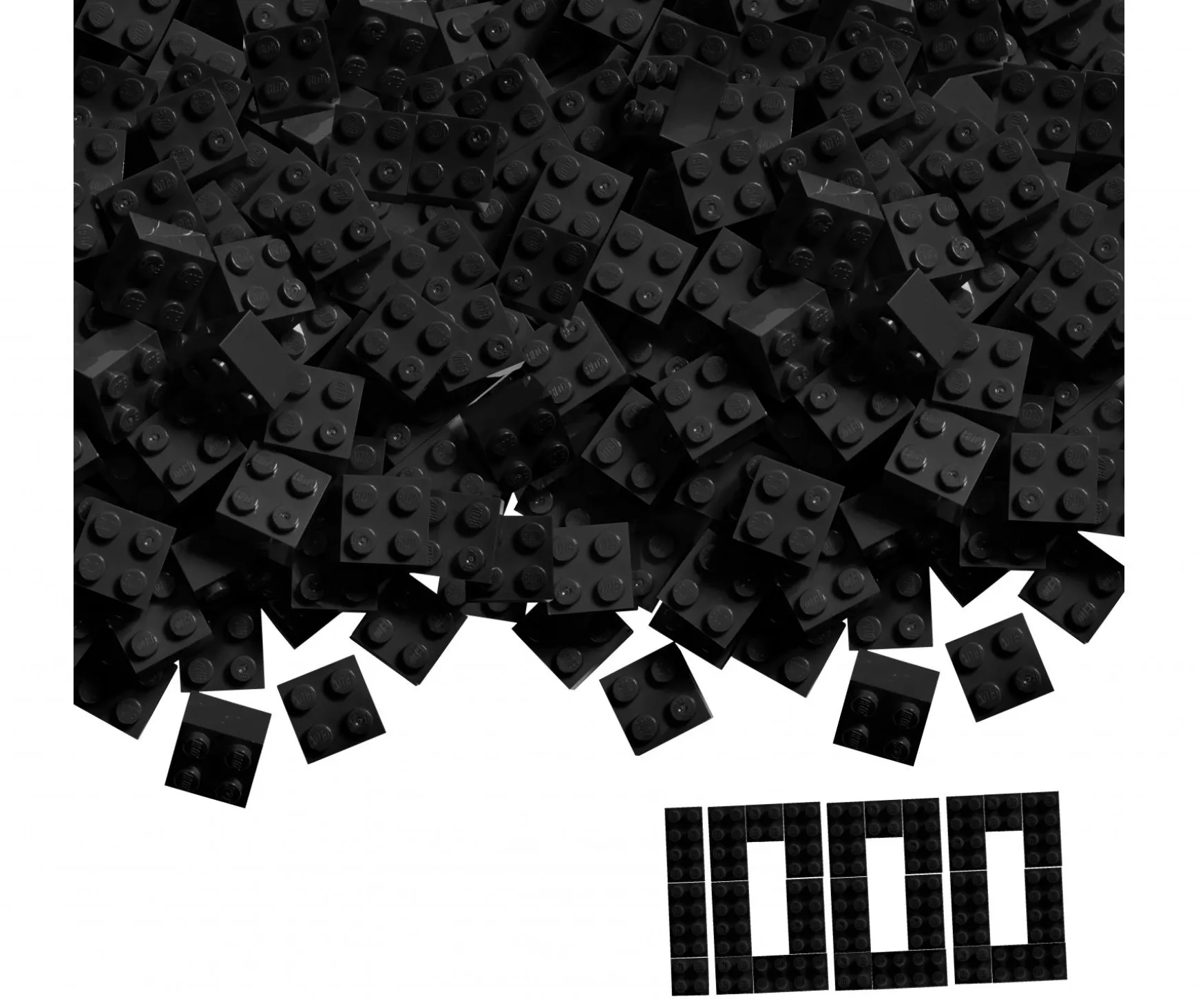 Blox - 1000 4er Bausteine schwarz - kompatibel mit bekannten Spielsteinen