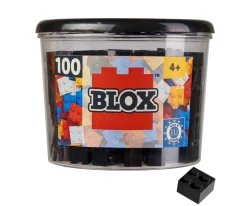 Blox - 100 4er Bausteine schwarz - kompatibel mit bekannten Spielsteinen
