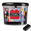 Blox - 40 8er Bausteine schwarz - kompatibel mit bekannten Spielsteinen