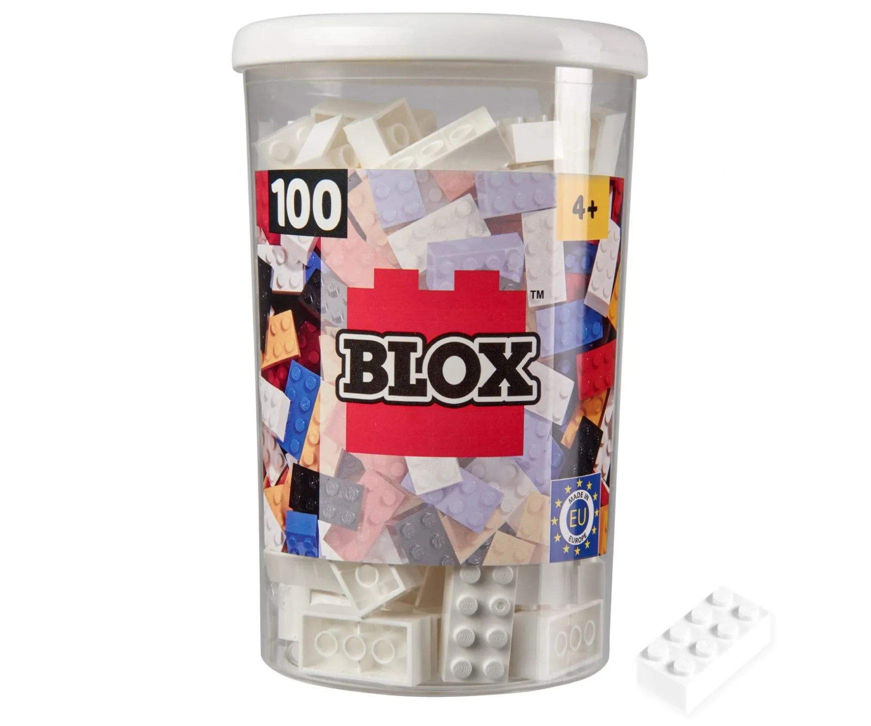 Blox - 100 8er Bausteine weiß - kompatibel mit bekannten Spielsteinen