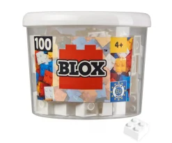 Blox - 100 4er Bausteine weiß - kompatibel mit bekannten Spielsteinen