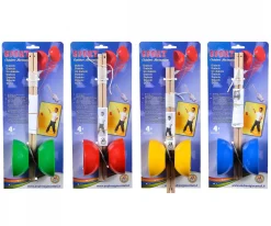 Diabolo Kunststoff mit Holzstäben, 4-sort.