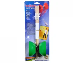 Diabolo Kunststoff mit Holzstäben, 4-sort.