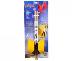 Diabolo Kunststoff mit Holzstäben, 4-sort.