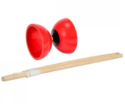 Diabolo Kunststoff mit Holzstäben, 4-sort.