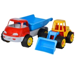 LKW Kipper mit Bagger