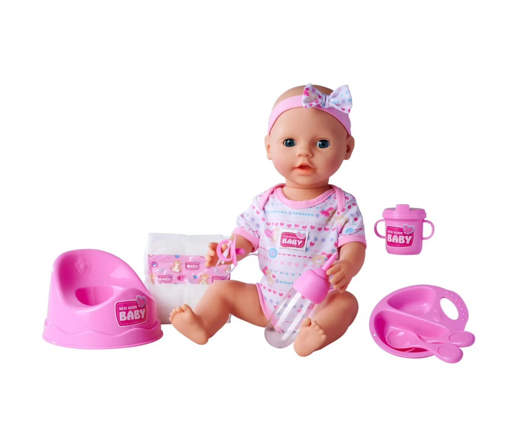 NBB Babypuppe, rosa Zubehör