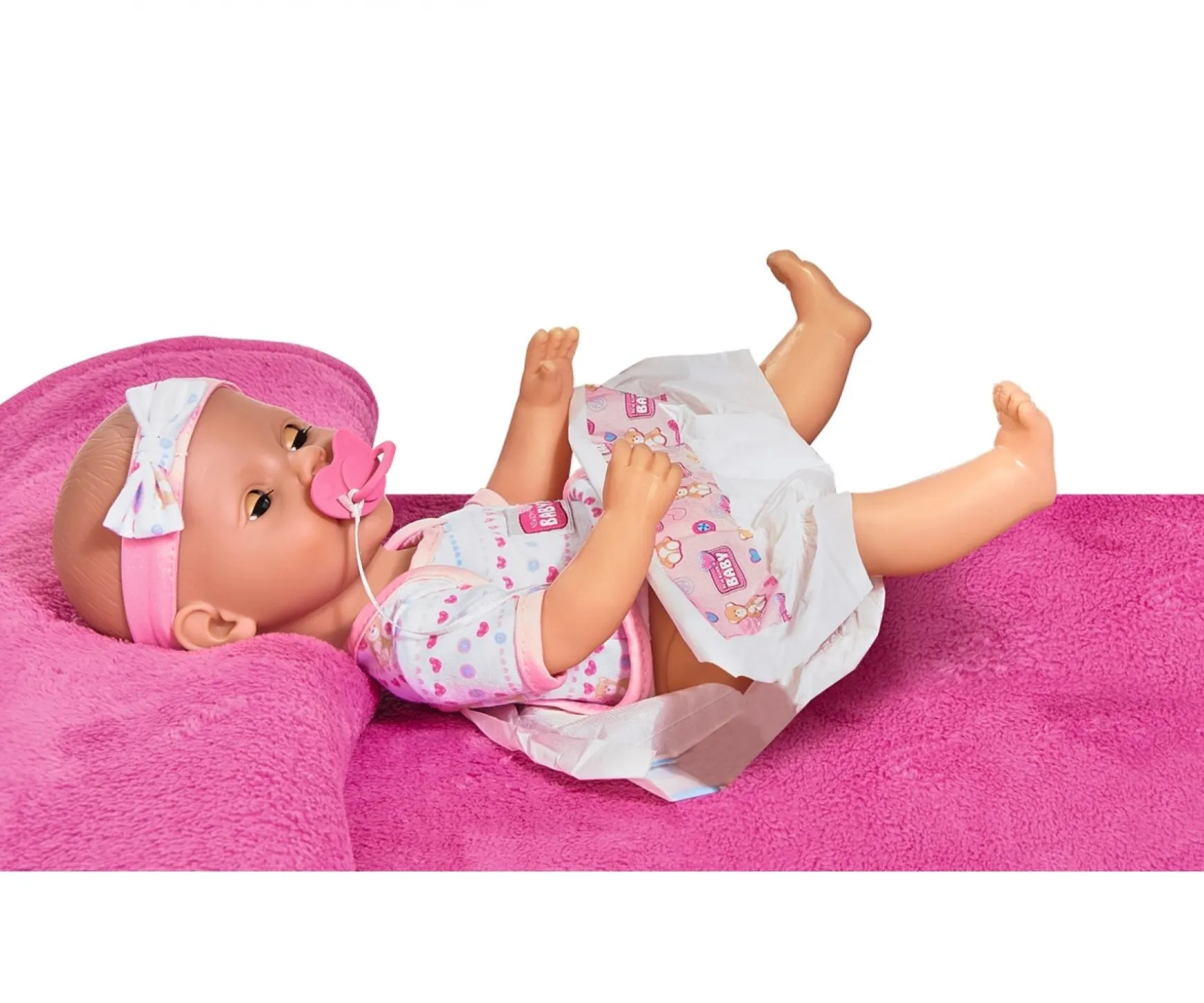 New Born Baby Babypuppe, Rosa Zubehör