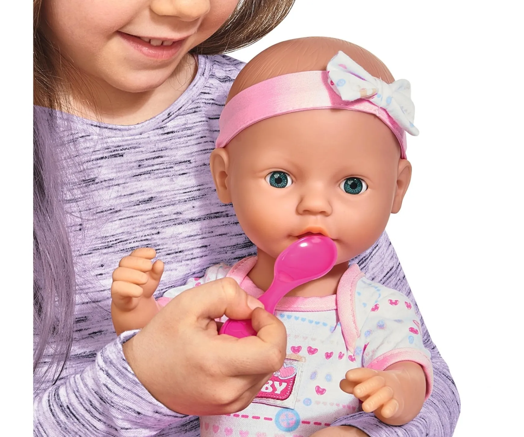 New Born Baby Babypuppe, Rosa Zubehör