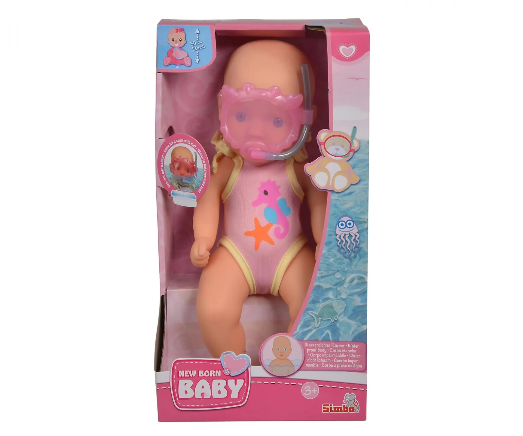 New Born Baby Badepuppe