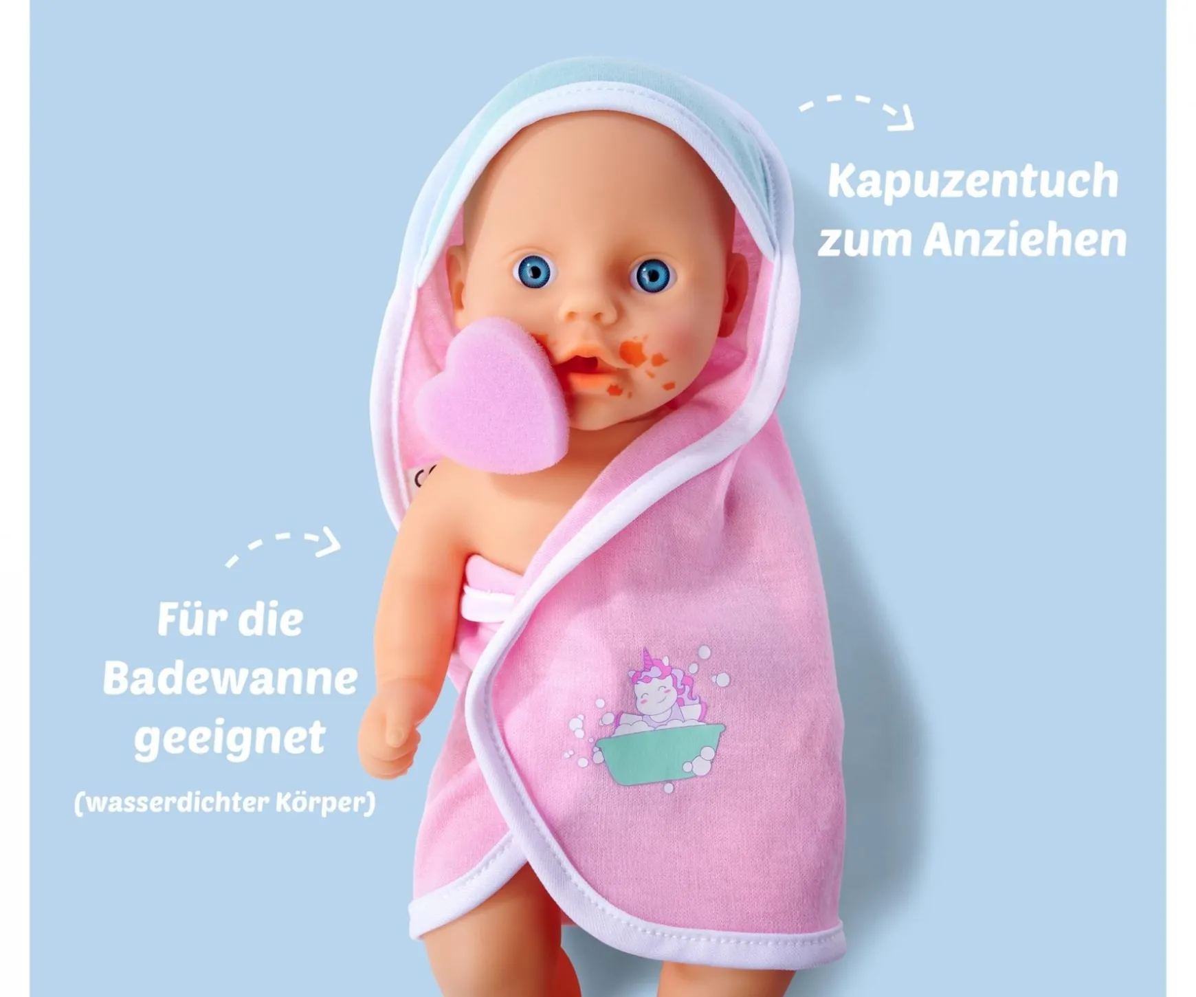 New Born Baby Dreckspatz Badepuppe