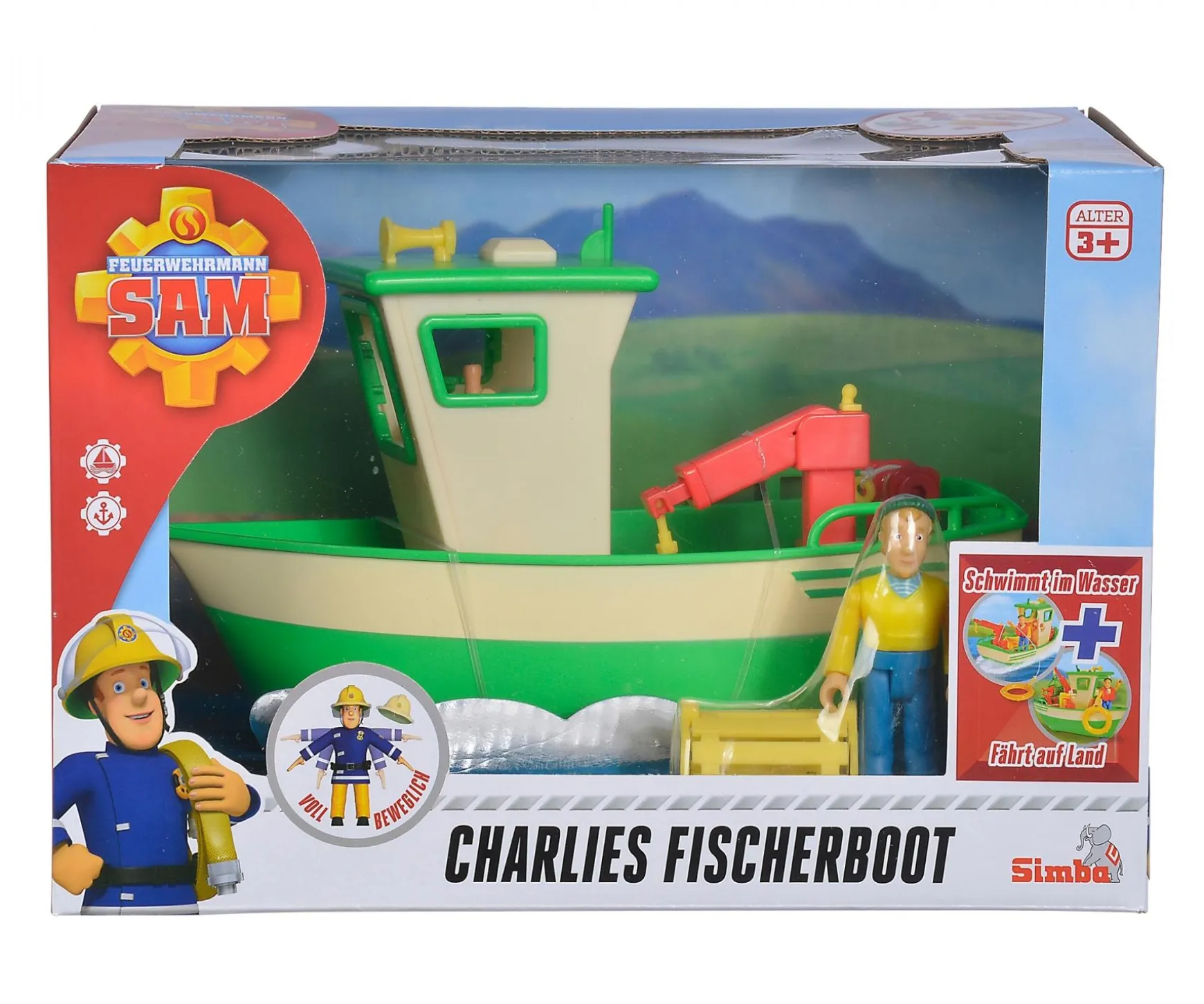 Sam Charlies Fischerboot mit Figur